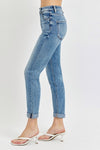 RISEN High Rise Ankle Skinny Roll Up Jeans