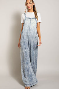Mineral Washed Tencel Flare Jumpsuit