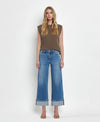 Flying Monkey High Rise Cuffed Wide Leg Jeans