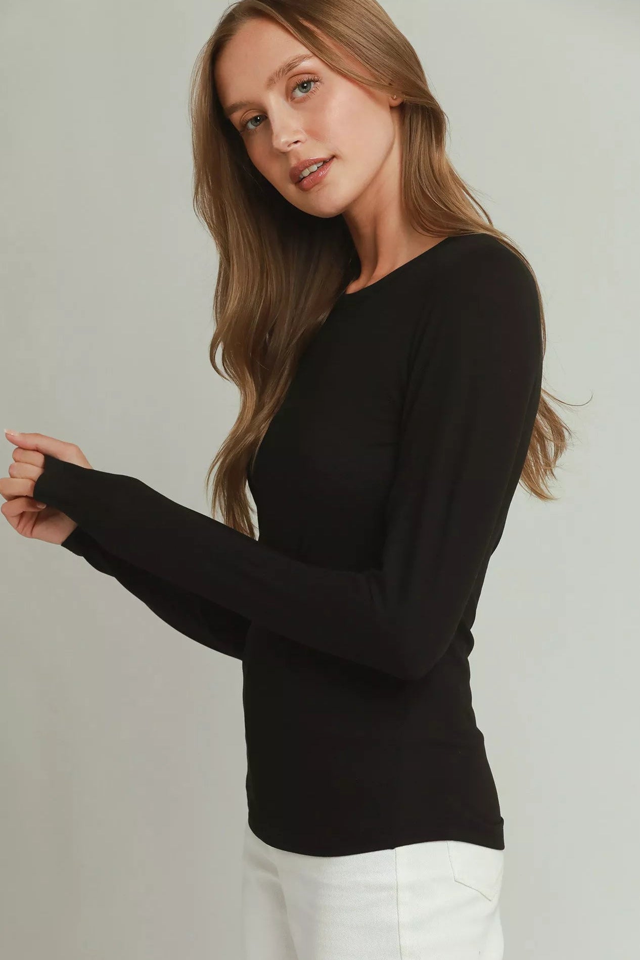 Umgee PULSEKNIT Crewneck Long Sleeve Top