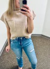 Just Go With It Sweater Knit Top - Bone