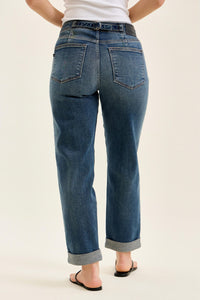 Judy Blue Mid Rise Boyfriend Jeans with Adjustable Back Tab 82731