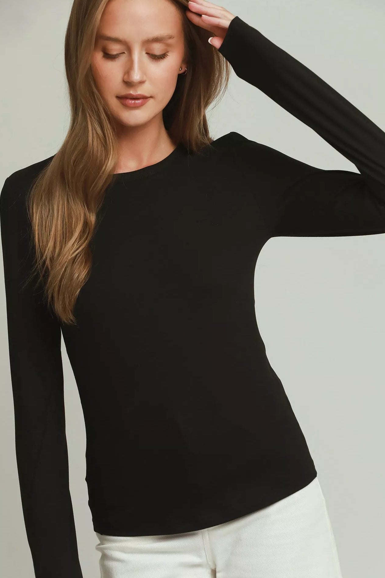 Umgee PULSEKNIT Crewneck Long Sleeve Top