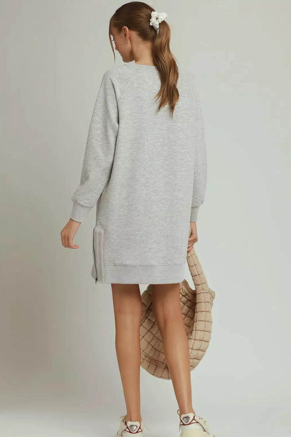 Umgee Side Crochet Zipper Detailed Casual Dress