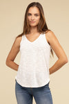 Textured V-Neck Tank Top