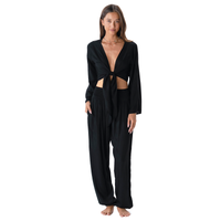 Lotus and Luna Black Daydreamer Top & Harem Pants Set