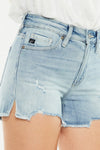 Kancan Hazel High Rise Side Slit Denim Shorts