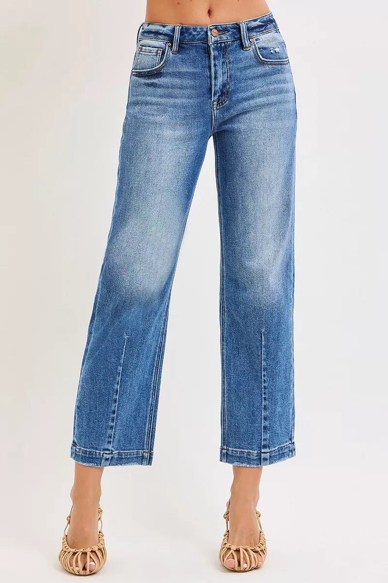Risen High Rise Crop Boyfriend Tapered Jeans
