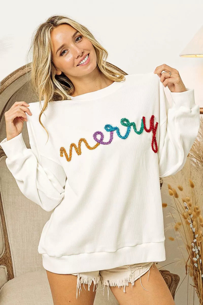Merry Tinsel Pullover Sweatshirt