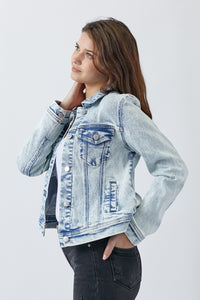 RISEN Acid Wash Soft Classic Denim Jacket