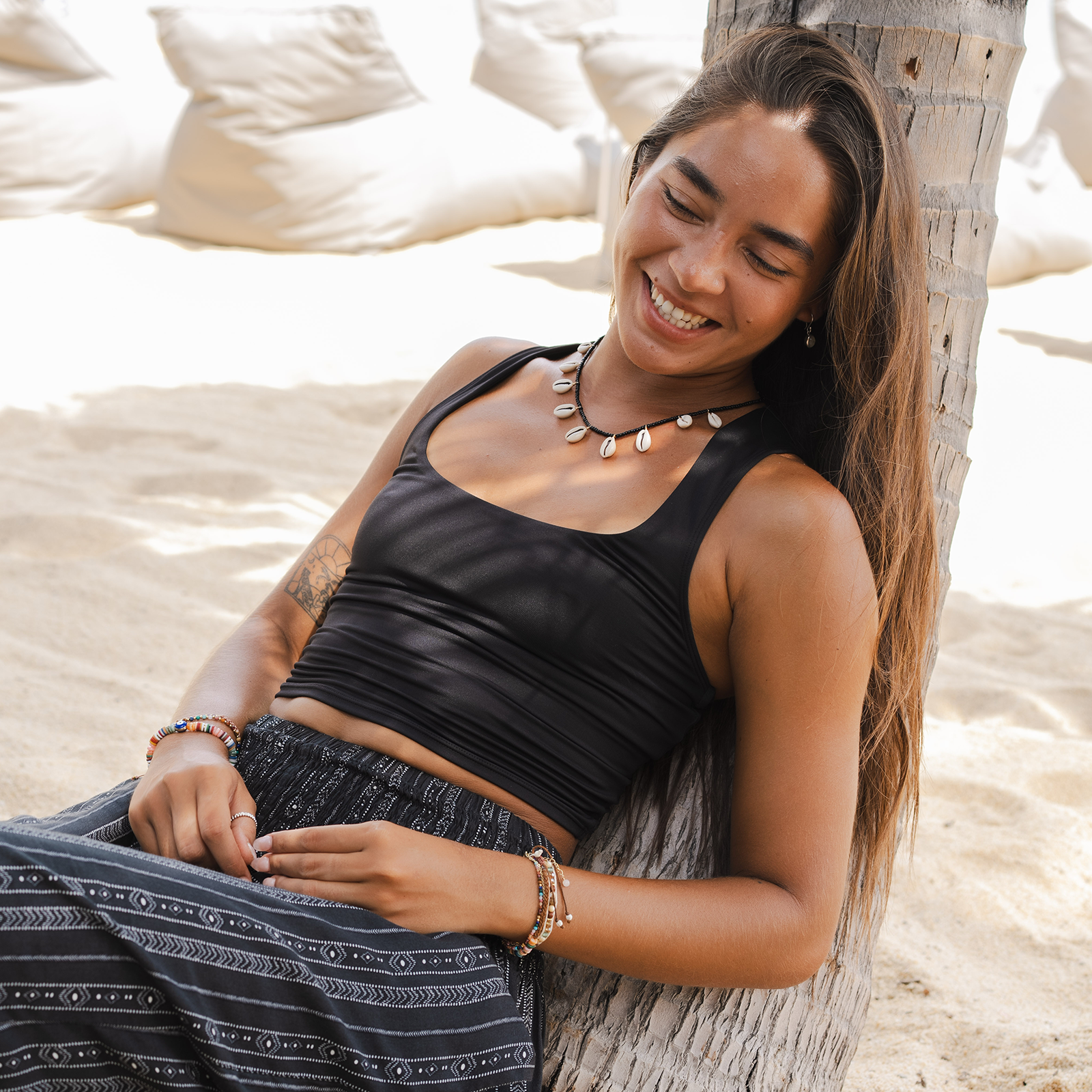 Lotus and Luna Onyx Black Vinyasa Tank 