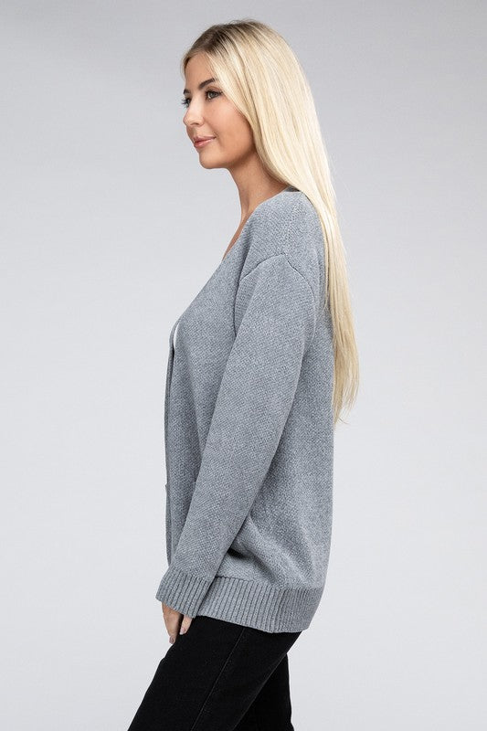 Mallory Melange Open Front Sweater Cardigan