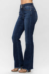 Judy Blue High Rise Double Button Frayed Hem Bootcut Jeans