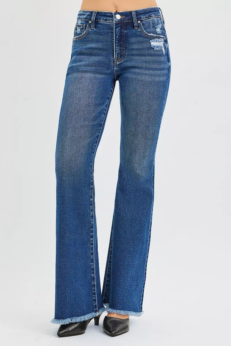 Risen High Rise Dark Wash Flare Jeans PF21477