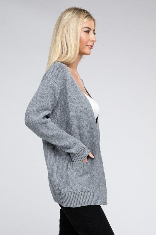 Mallory Melange Open Front Sweater Cardigan