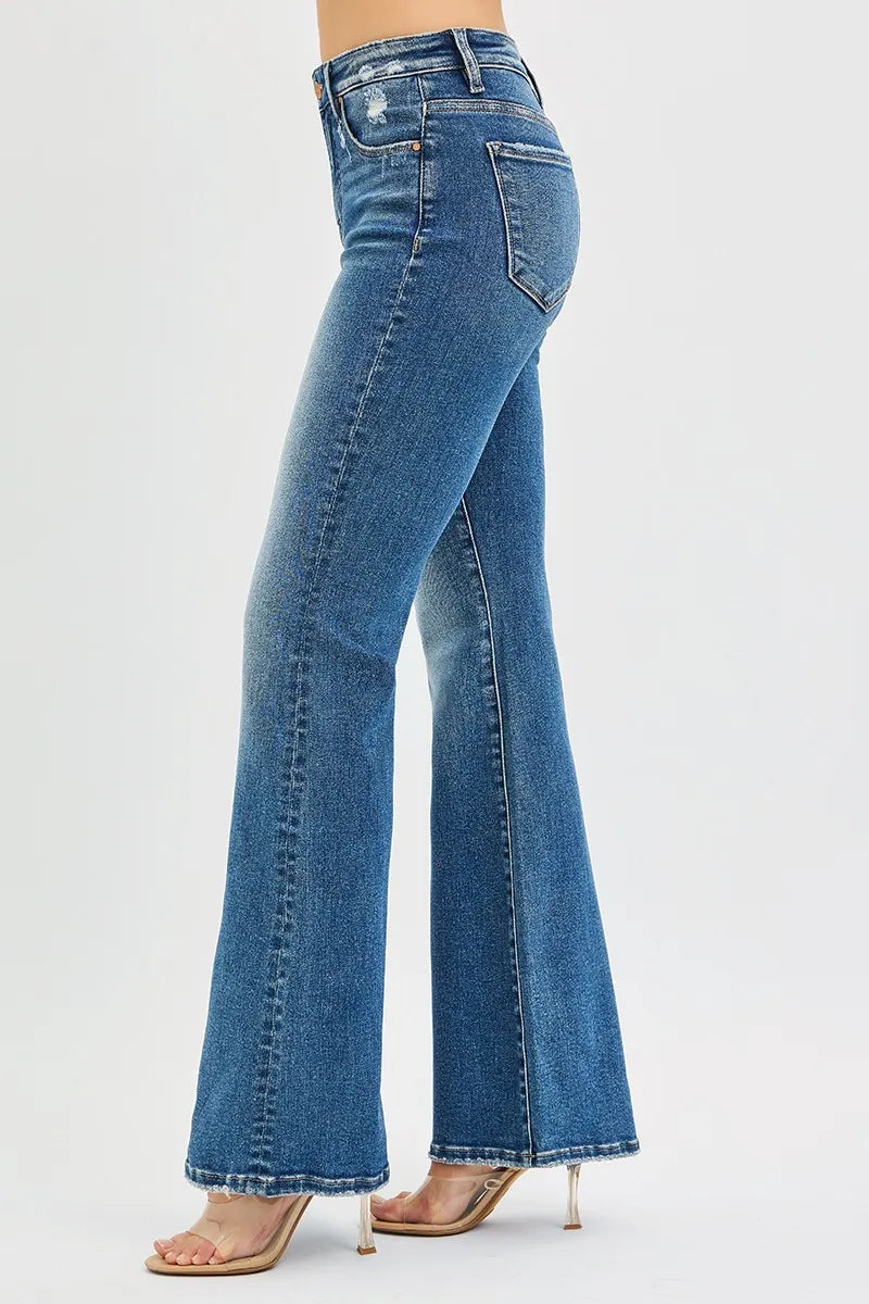 Risen High Rise Tummy Control Flare Jeans