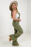 Judy Blue Olive Green Tummy Control Flare Overalls