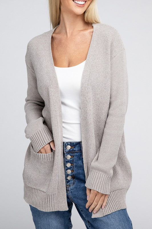 Mallory Melange Open Front Sweater Cardigan