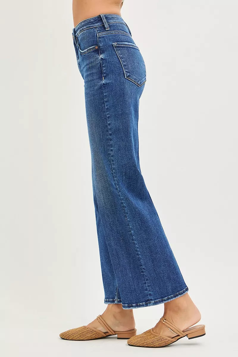 Risen High Rise Tummy Control Ankle Straight Jeans