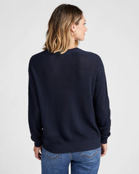 Seventy Eight and Sunny Coastal Crewneck Sweater in Navy