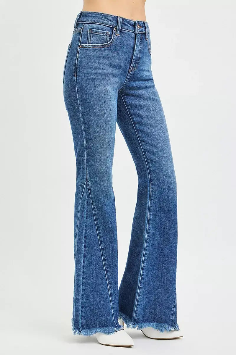 Risen Mid Rise with Side Seam Detailing Flare Jeans