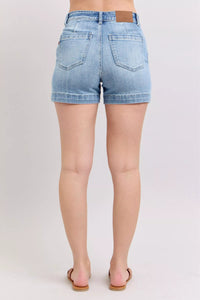Judy Blue Mid Rise Trouser Denim Shorts