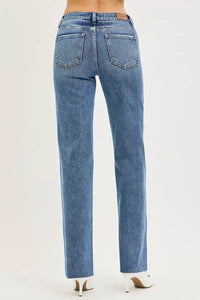 Risen Mid Rise Tummy Control Straight Jeans