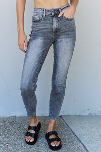 Judy Blue High Rise Charcoal Stone Wash Slim Fit Jeans