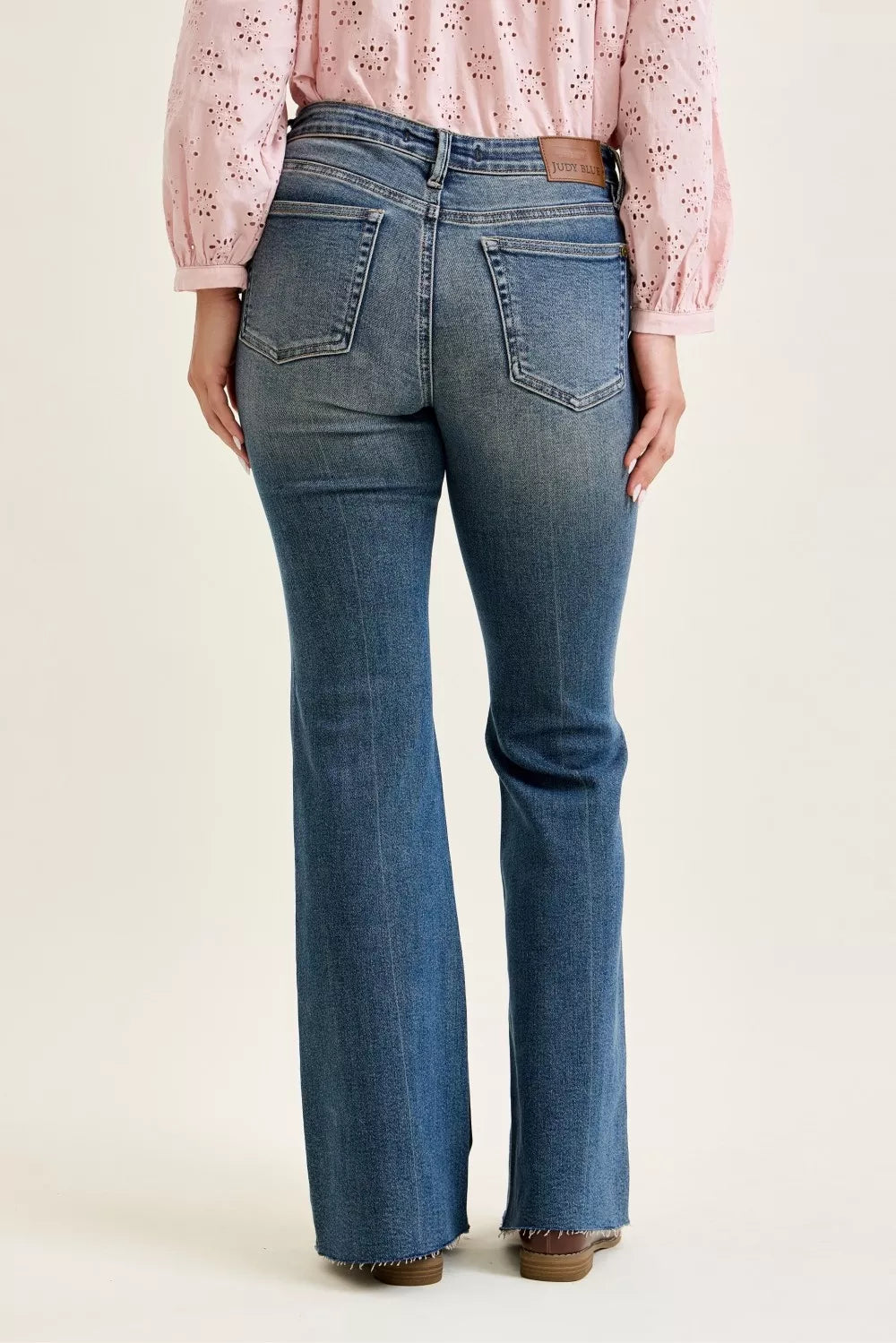 Judy Blue Mid Rise Vintage Wash Flare Jeans