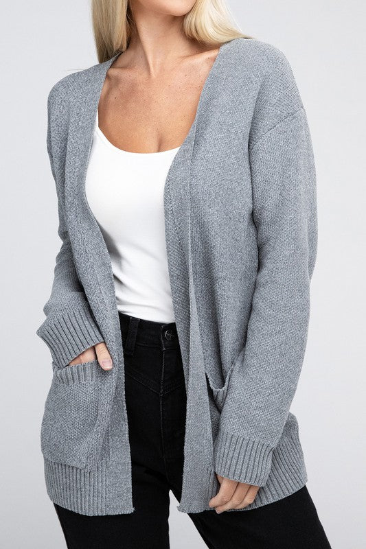 Mallory Melange Open Front Sweater Cardigan