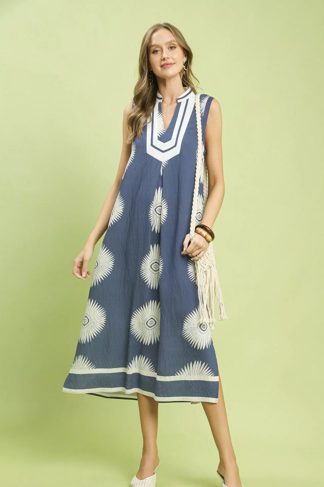 Umgee Geometric Midi Dress