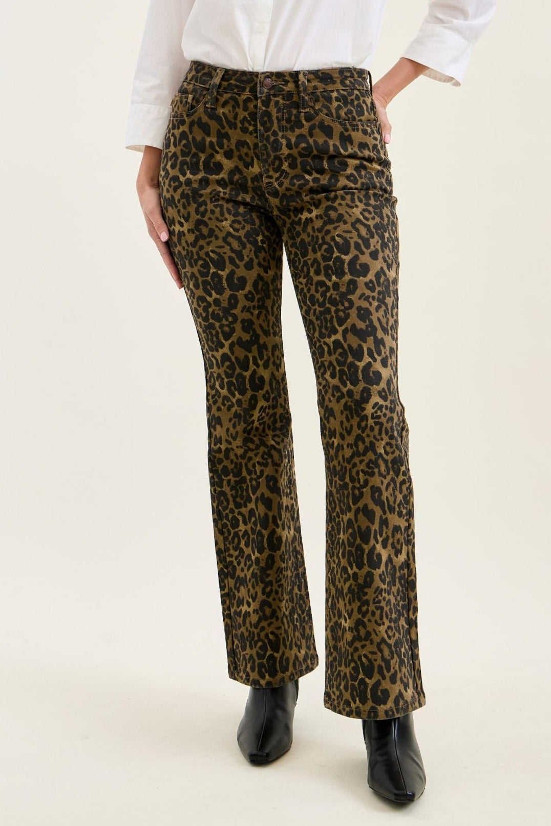 Judy Blue High Rise Bootcut Leopard Print Jeans