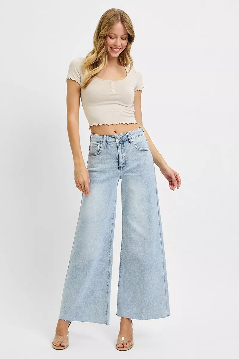 Risen High Rise Wide Leg Palazzo Jeans