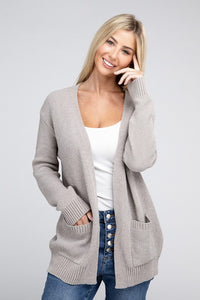 Mallory Melange Open Front Sweater Cardigan