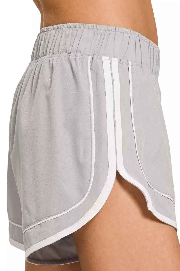 Woven Lined Dolphin Shorts in Light Grey