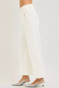 Risen High Rise Cream Wide Leg Pants