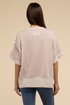 Contrast Trim Drop Shoulder Casual Top