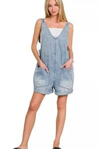 Zenana Denim Short Overalls