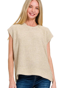 Zenana Oversized Sweater Knit Top in Sand Beige