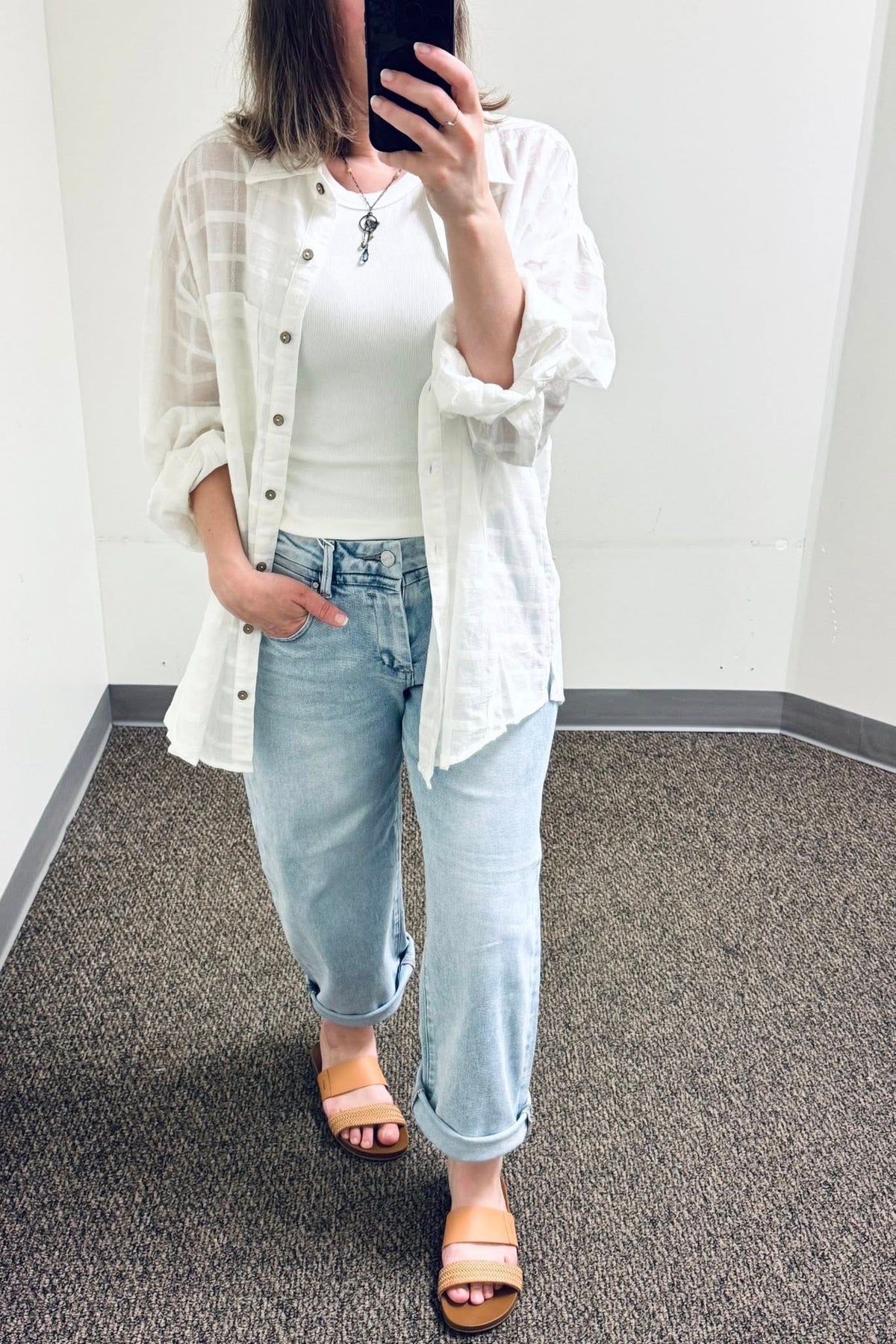 Risen High Rise Light Wash Cropped Barrel Jeans