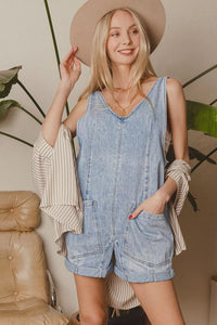 Zenana Denim Short Overalls