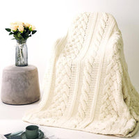 Super Soft Cable Knit Throw Blanket