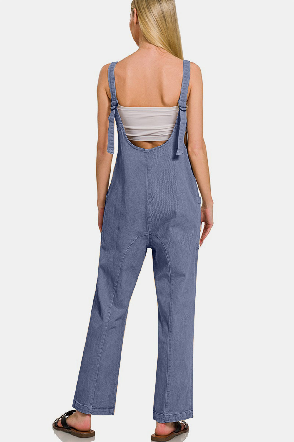 Casual Adjustable Strap Pocket Jumpsuit