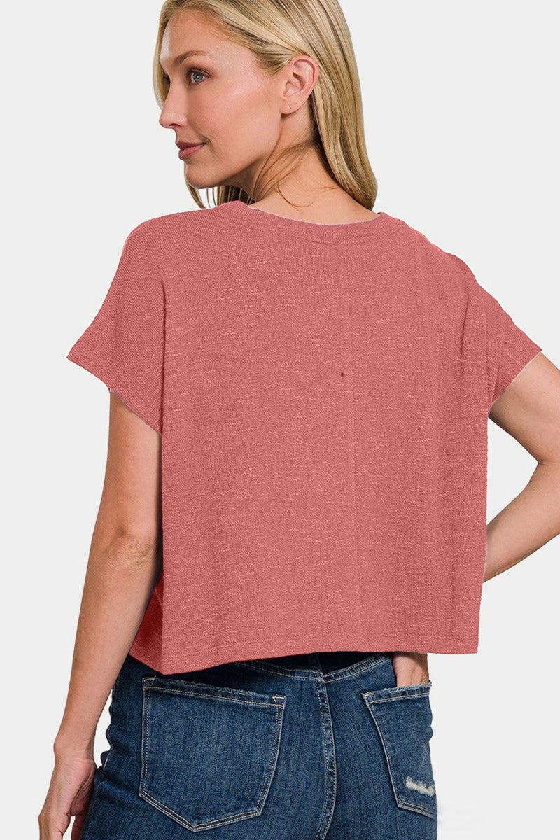 Winter Rose Round Neck Short Sleeve Tee