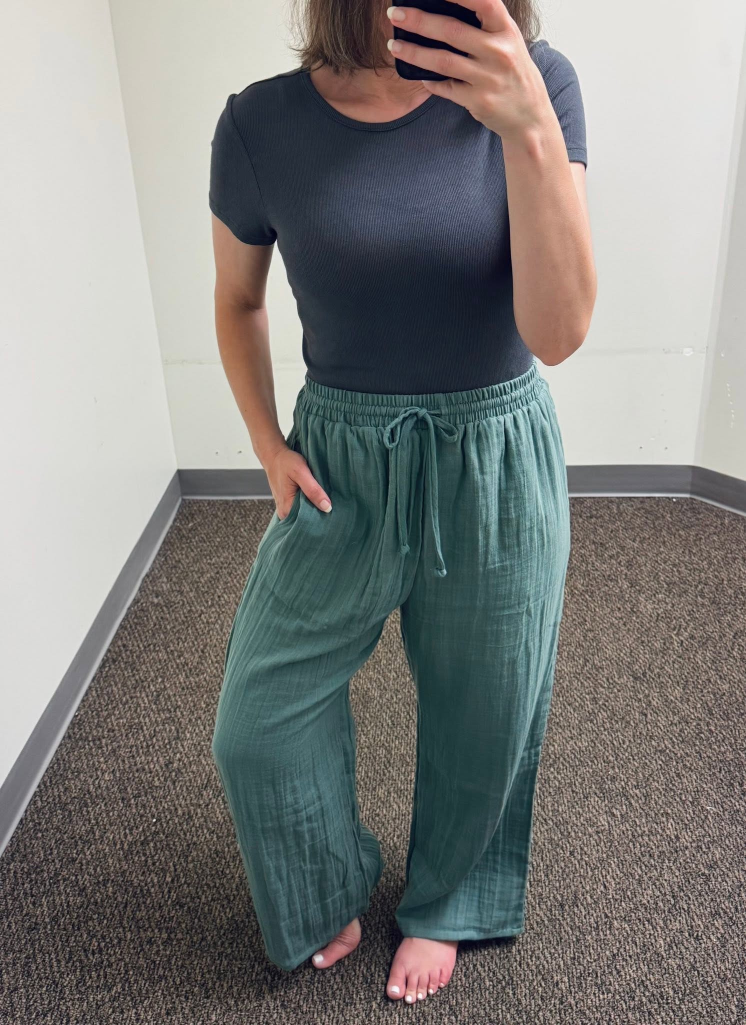 Sage Cotton Cabana Pants