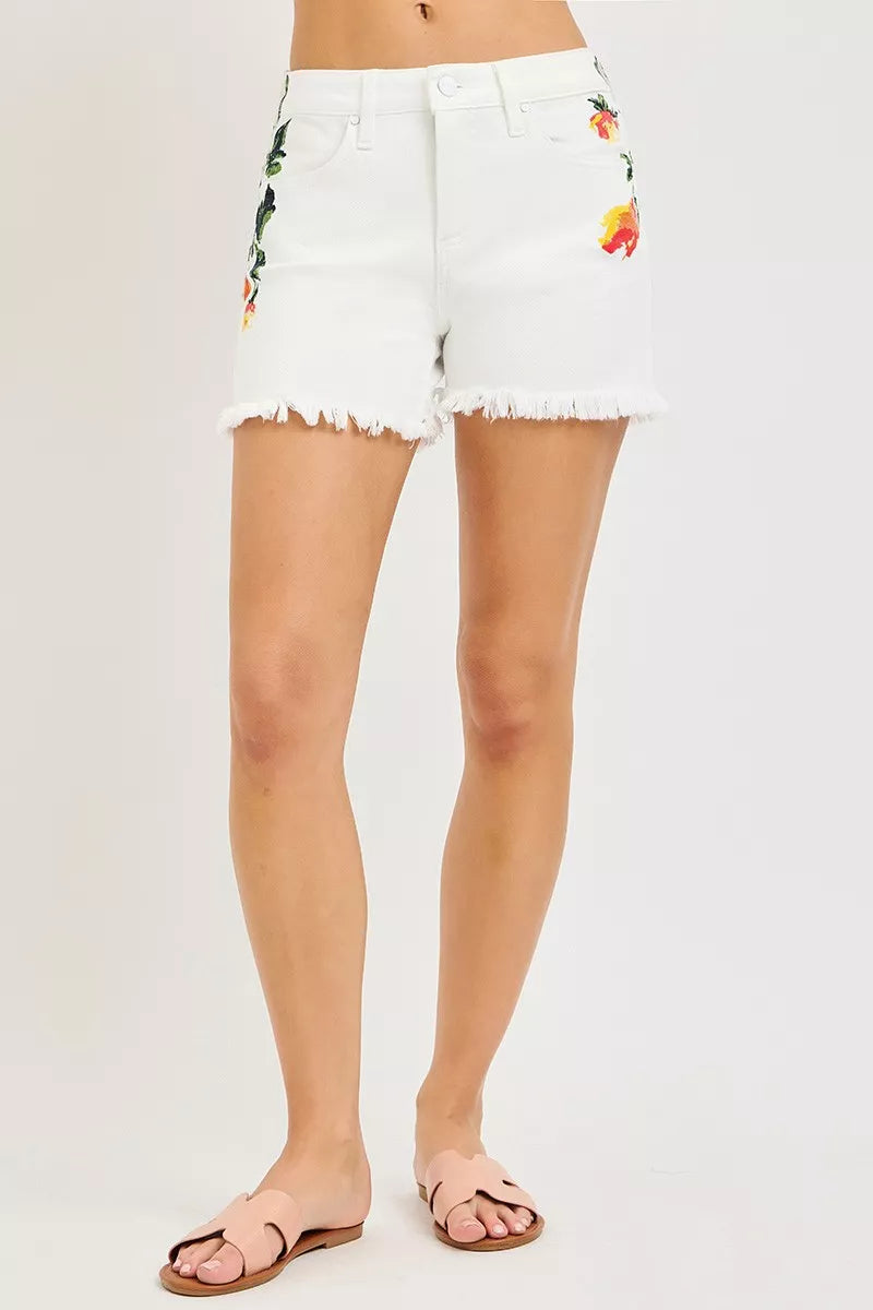 Risen High Rise Tummy Control Flower Printed Shorts