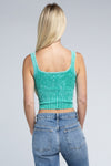 Reversible Mineral Washed Ribbed Cropped Tank Top