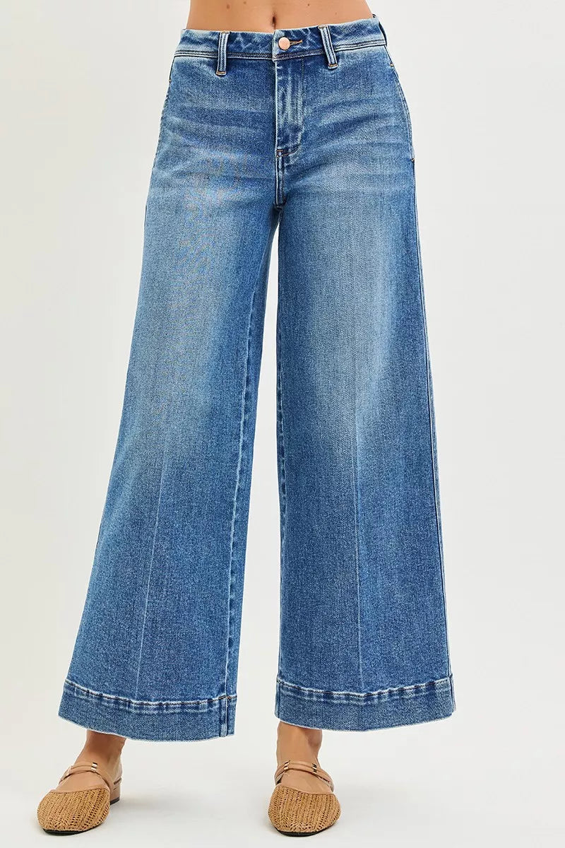 Risen Mid Rise Slouchy Wide Leg Jeans