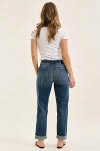 Judy Blue Mid Rise Boyfriend Jeans with Adjustable Back Tab 82731