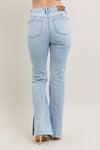 Judy Blue High Rise Vintage Wash Side Slit Bootcut Jeans